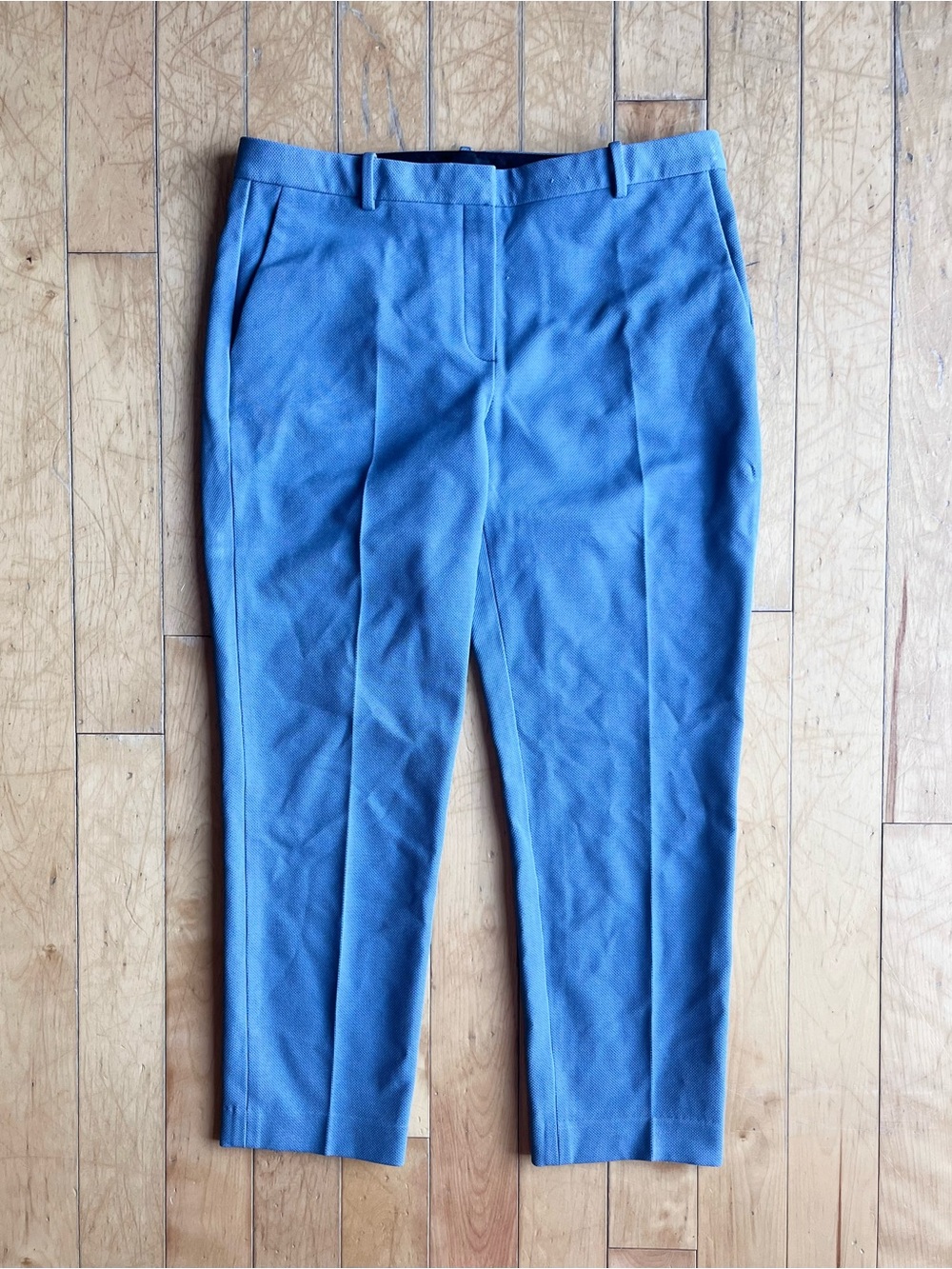 Theory Blue Tailored Straight‑Leg Trousers Pants Size 10